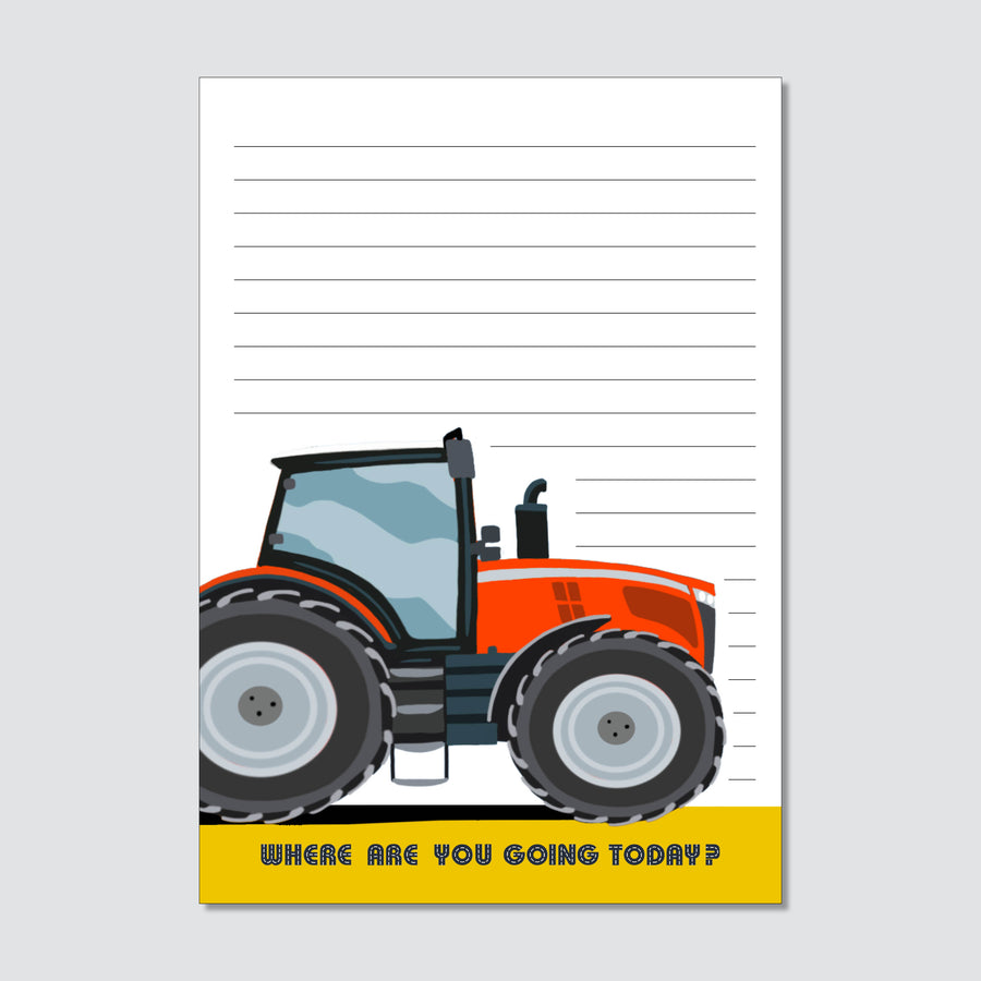 Tractor notepad (red)