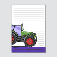 Tractor notepad (green)